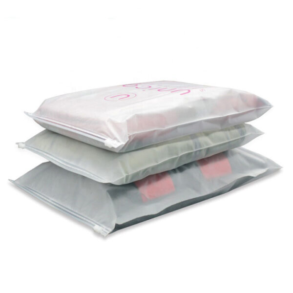 Custom Made Recyclable Pvc Transparent Frosted Slider Zipper Bag For Garments Clothes Packaging