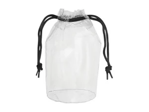PVC Cylindrical Bag With Black Drawstring