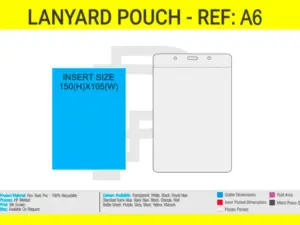 Custom A6 PVC Lanyard Pouch 105x150mm