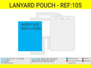 Custom Made A6 Lanyard Pouch. Made with high micron PVC and printed with a business logo