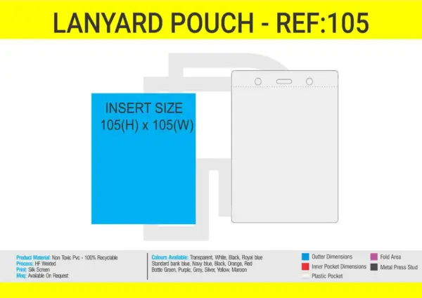 Custom Made A6 Lanyard Pouch. Made With High Micron Pvc And Printed With A Business Logo